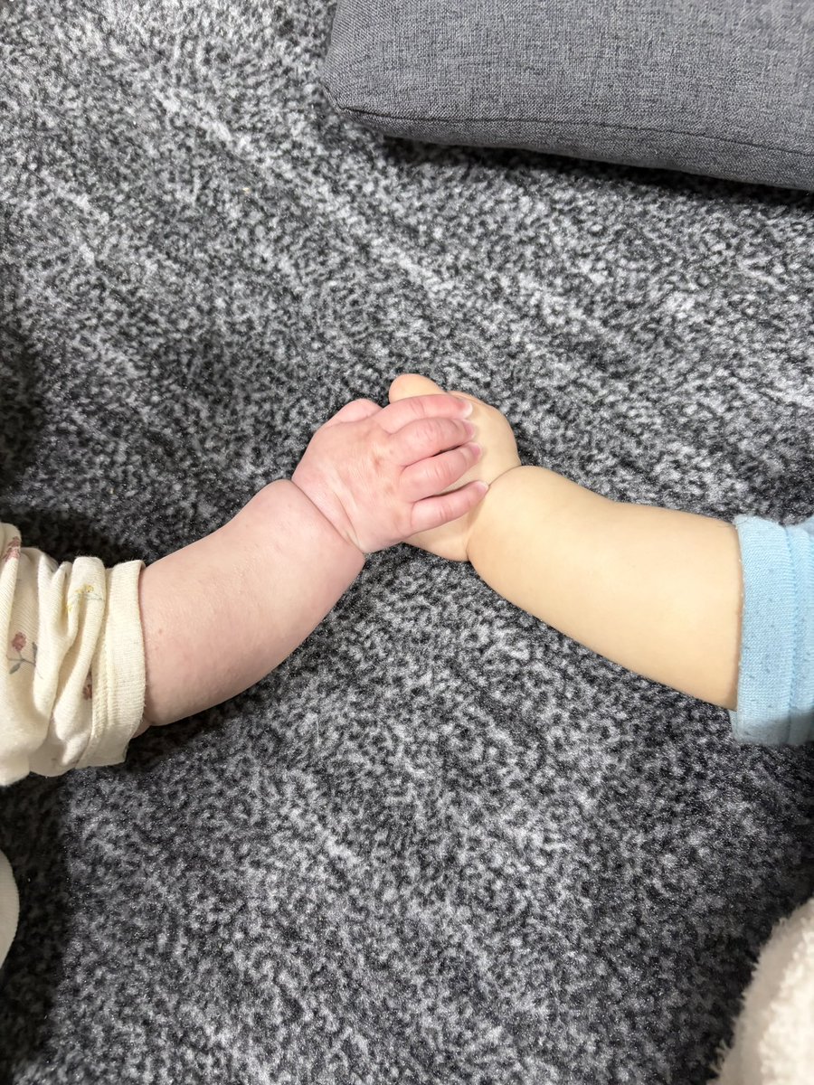 k__yuii's tweet photo. 0歳と1歳のお昼寝🫧おててつないでかわいすぎた( > < )♡ https://t.co/Q34jE2Vawe