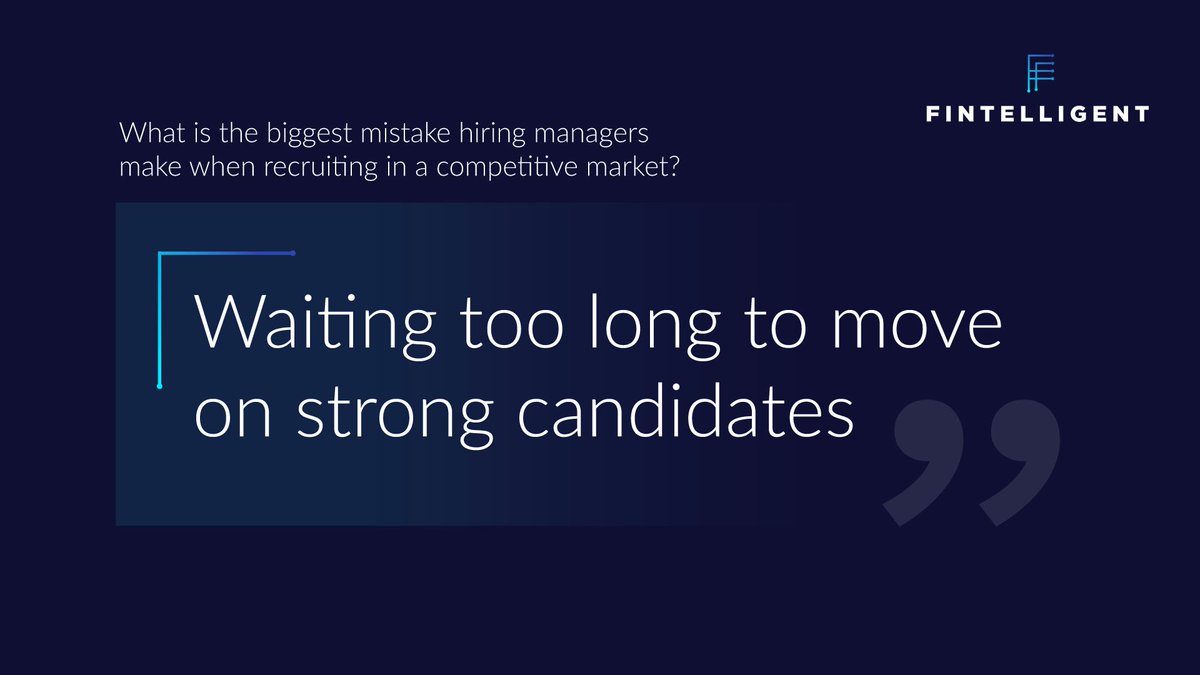 FintelligentRec's tweet photo. What is the biggest mistake clients make when recruiting? Waiting too long to move on to strong candidates.

If you are hiring in 2026 and want to make sure your process is built for speed and quality, our team can help - https://t.co/sw9xay0tjP

#FinancialServices https://t.co/QMEcNl3Zg5