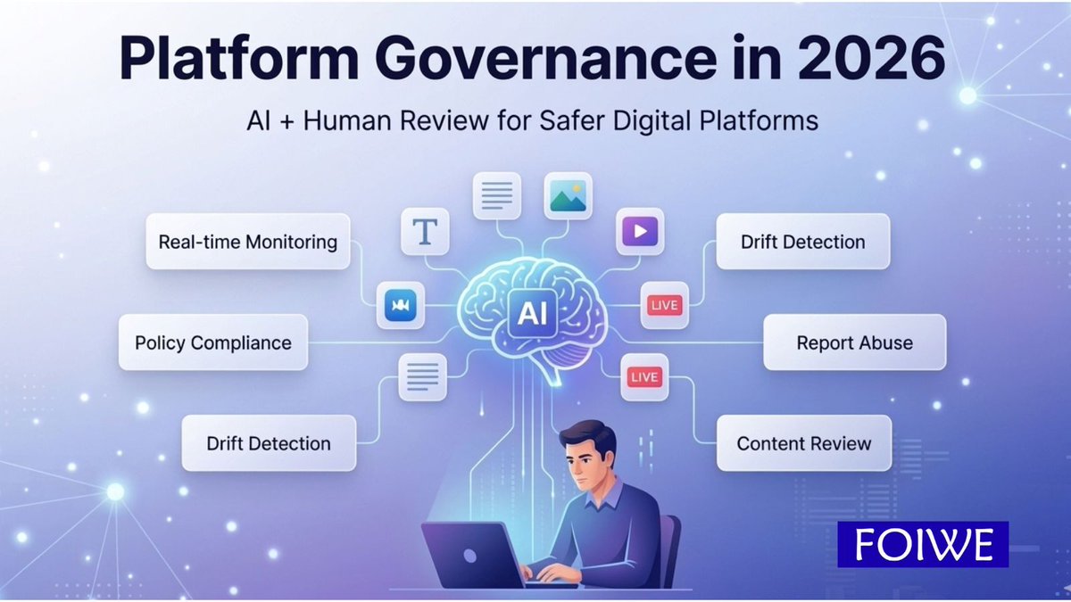 In 2026, platforms need stronger governance as digital spaces grow complex. AI + human review, real-time checks and compliance ensure safer growth and user trust. 

<a href="/foiwe/">Foiwe</a> 
#PlatformGovernance #ContentOversight
#TrustAndSafety #ScalableAI #ResponsibleGrowth