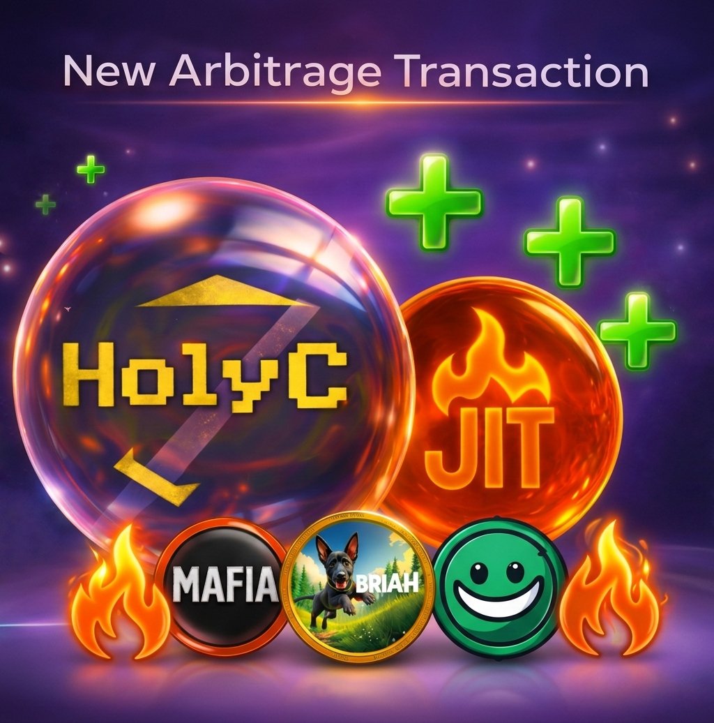 New On-Chain Arb Executed!
+20.54K HolyC | +6.06K JIT

Value: $0.31
Burned: 76.83K HolyC ($0.91)

Partner Buy&amp;Burn: BRIAH ($0.15) | COINMAFIA ($0.13) | DUMB ($0.14)

TX: otter.pulsechain.com/tx/0x34f4c8faf…
Website: holycpls.vercel.app