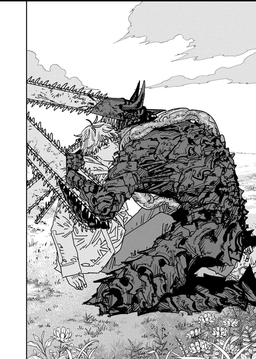 ok chorei no trabalho com o ultimo de chainsaw man acho que esse painel vai ser minha tatuagem