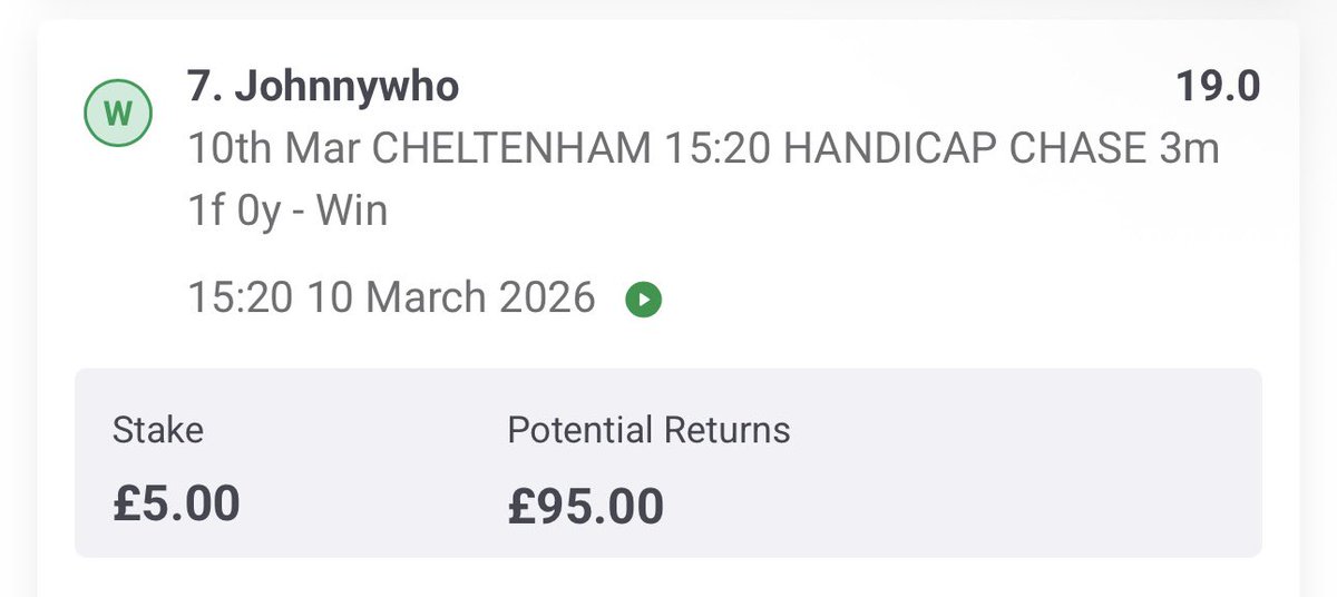 _FINCH8's tweet photo. @AndyRobsonTips You beauty 👏🏻 https://t.co/lwByTy3pIH