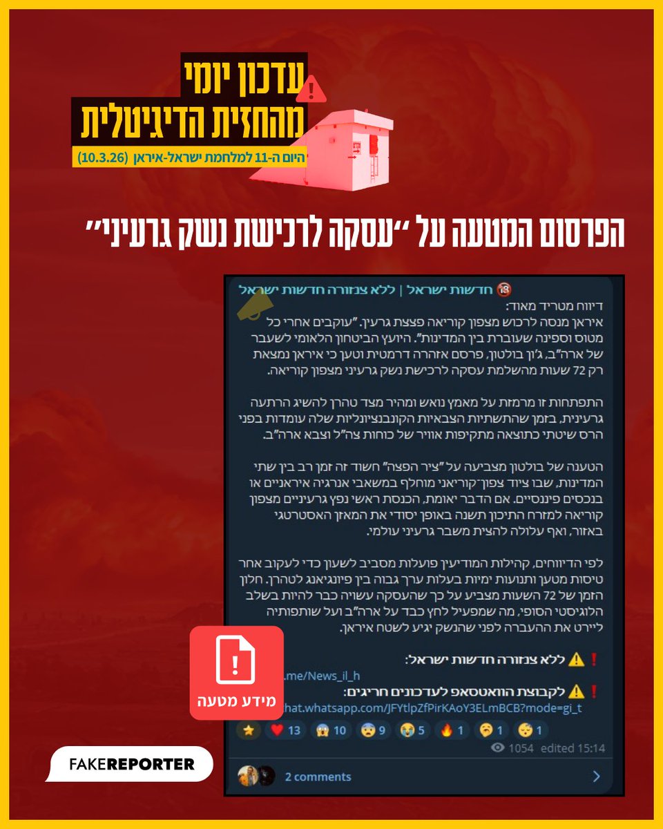 פייק ריפורטר | FakeReporter tweet media