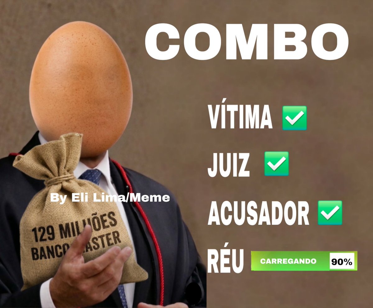 COMBO:
VÍTIMA - ✅️
JUIZ - ✅️
ACUSADOR - ✅️
RÉU - carregando ⌛️

#CaiuNaInternet 😇