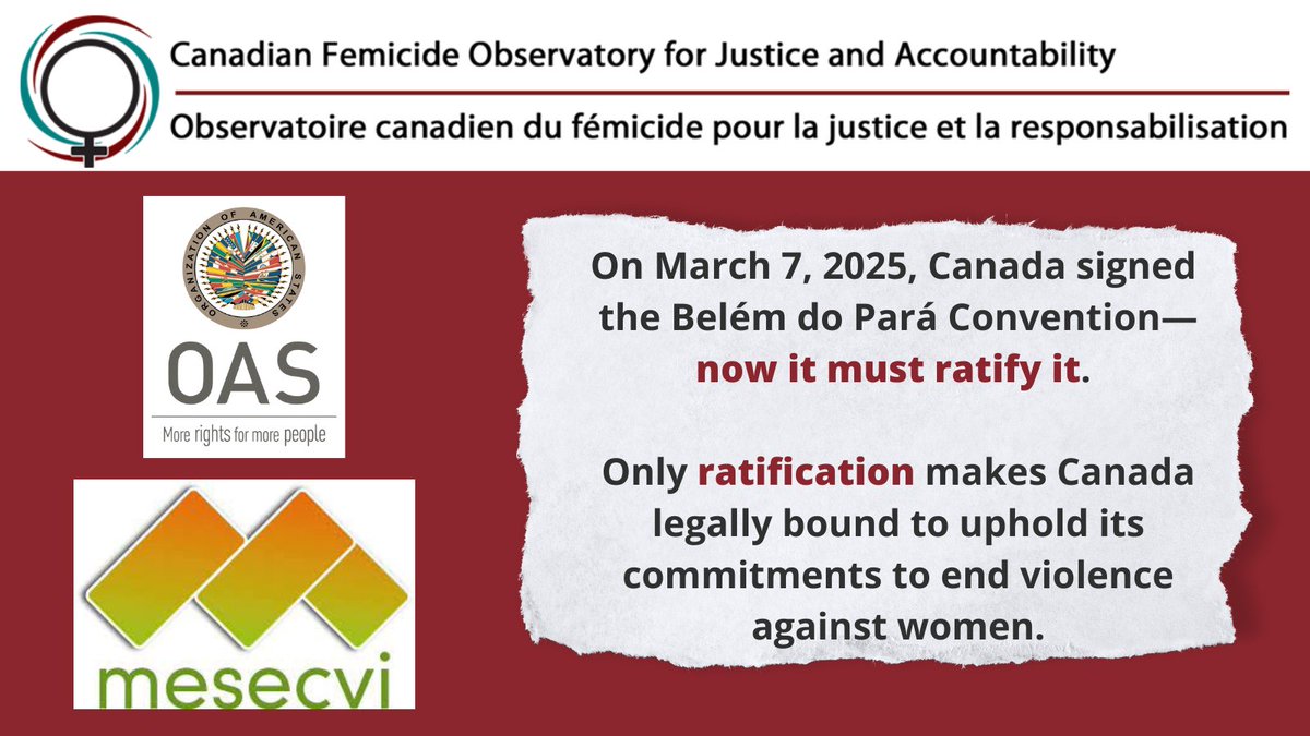 CAN_Femicide's tweet photo. Yes, such an important convention which, to our knowledge, #Canada has yet to ratify.

#CallItFemicide https://t.co/X9CT1iPIsJ