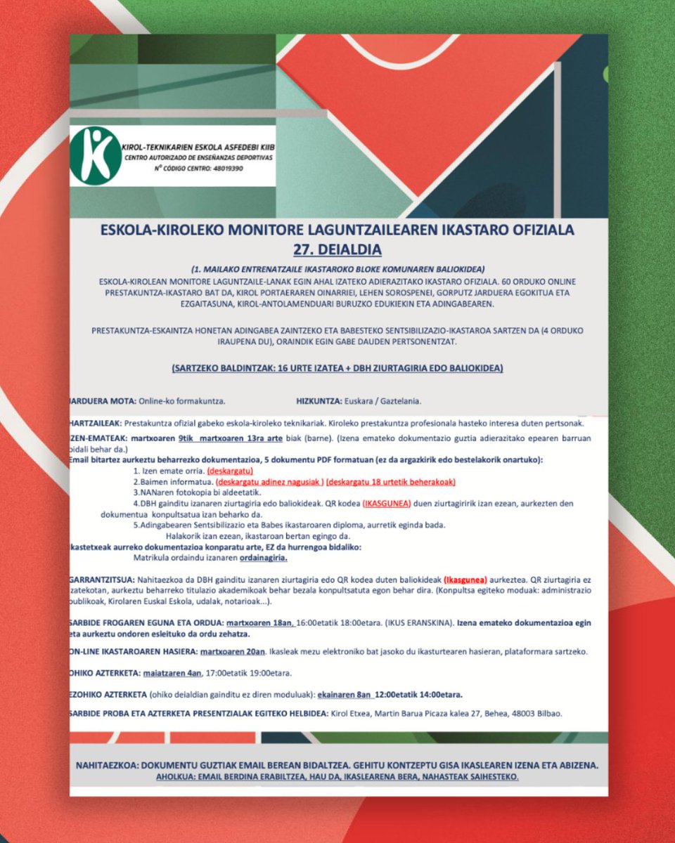 Kirol eskola tweet media