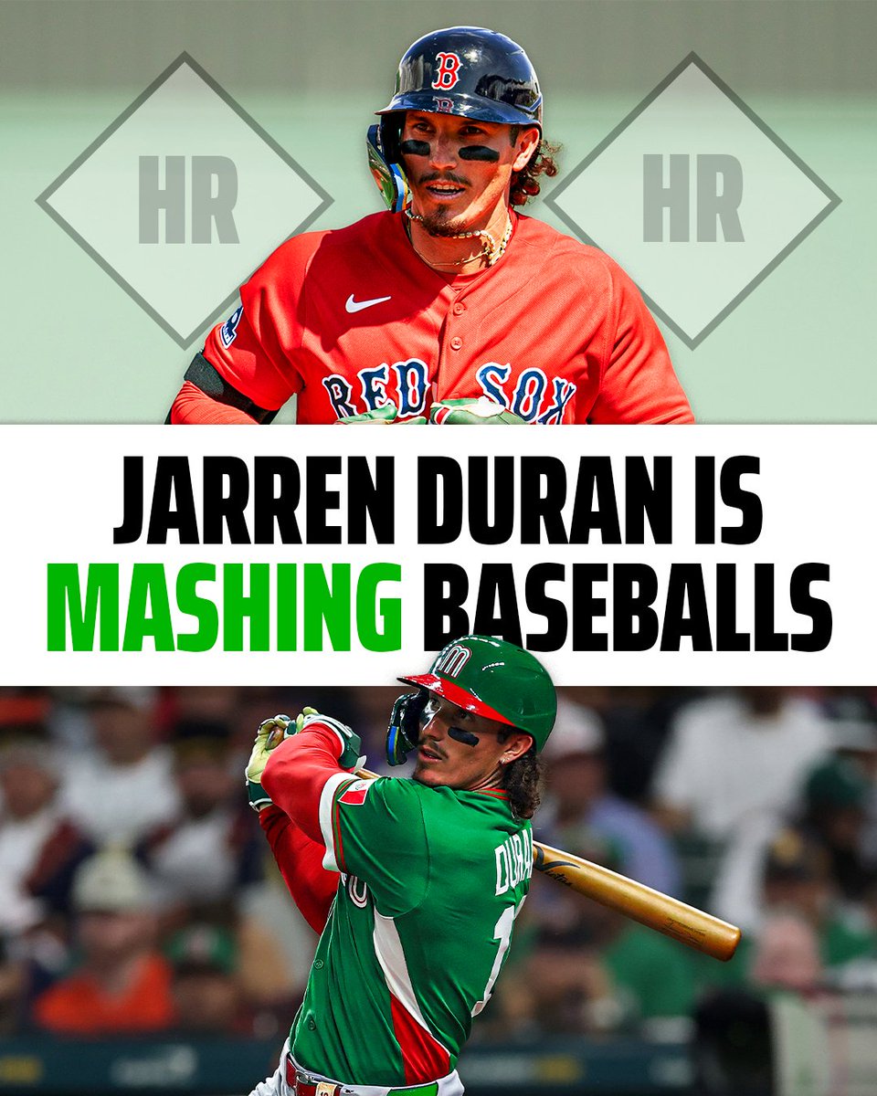 Jarren Duran in Spring Training and the WBC

8 G
12-22
.545 AVG / 2.130 OPS
6 HR
10 RBI
2 SB

Red Sox fans should start getting excited 👀