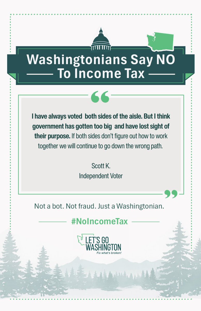 letsgowa's tweet image. Independents in Washington State oppose the income tax. #notabot