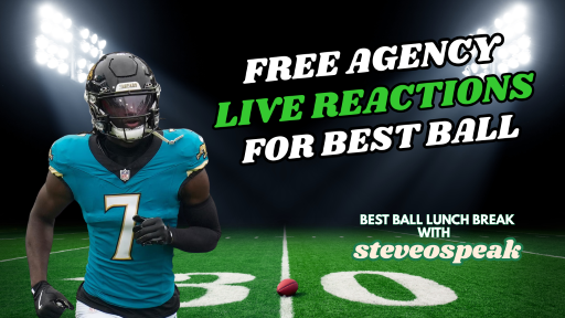 Day 2 of NFL Free Agency...let's go! 

Take your Best Ball Lunchbreak with <a href="/Steveospeak/">Steve Shoup</a>! 

Join him @ 1 pm EST on the <a href="/FanspeakDegens/">FanspeakDegens</a> Network for NFL Free Agency Reactions &amp; <a href="/UnderdogDrafts/">Underdog Drafts</a>! 

Watch, draft &amp; chat here at 1 pm EST:
youtube.com/watch?v=ipBLC0…