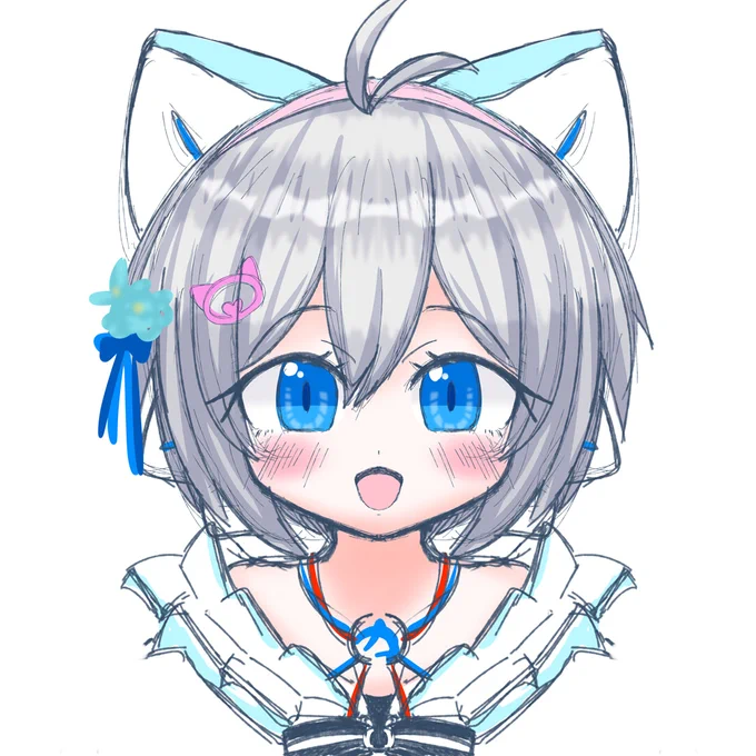 ワンドロ春服シロちゃん 久々に春服描きたくなったので…! #SiroArt