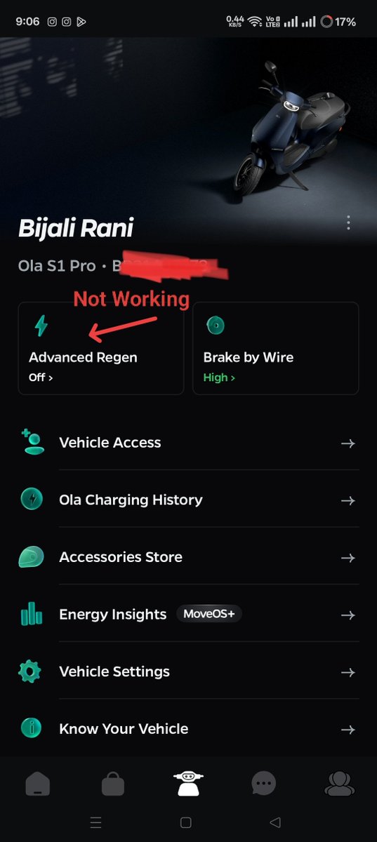 ankurpatel4you's tweet photo. I have already purchased MoveOs+ Subscription but not a single feature of MoveOs+ is available in App like DIY Mode, Vacation mode and Advance regeneration is also not working. @bhash , @OlaElectric Please look into this matter. https://t.co/kHAJxncOIm