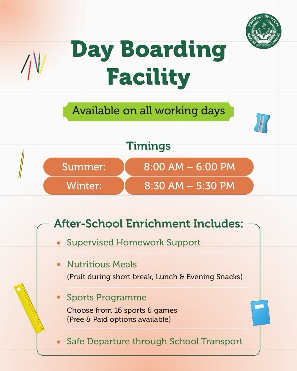 rishikulvp's tweet photo. A day that balances learning, nourishment and play.
Our Day Boarding Programme ensures a safe, engaging and structured after-school experience with nutritious meals, supervised homework support and sports activities. https://t.co/pTgez1Sf3P