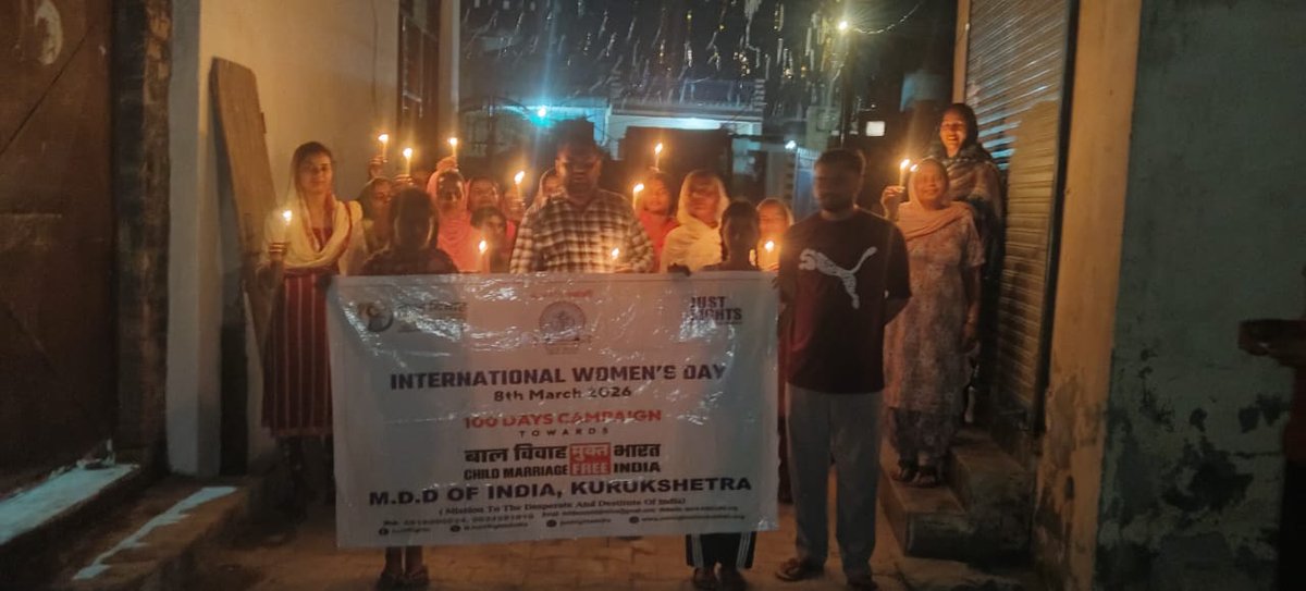 child_haryana's tweet photo. MDD OF INDIA (KURUKSHETRA) HARYANA - On International Women’s Day, Candle March event was organized to mark the completion of the #100DaysCampaign.
@narendramodi 
@Annapurna4BJP 
@MinistryWCD 
@savitrii4bjp 
@PIB_India 
@mygovindia 
@Bhuwan_Ribhu 
@NITIAayog 
@JustRightsIndia https://t.co/t524TDwXbo
