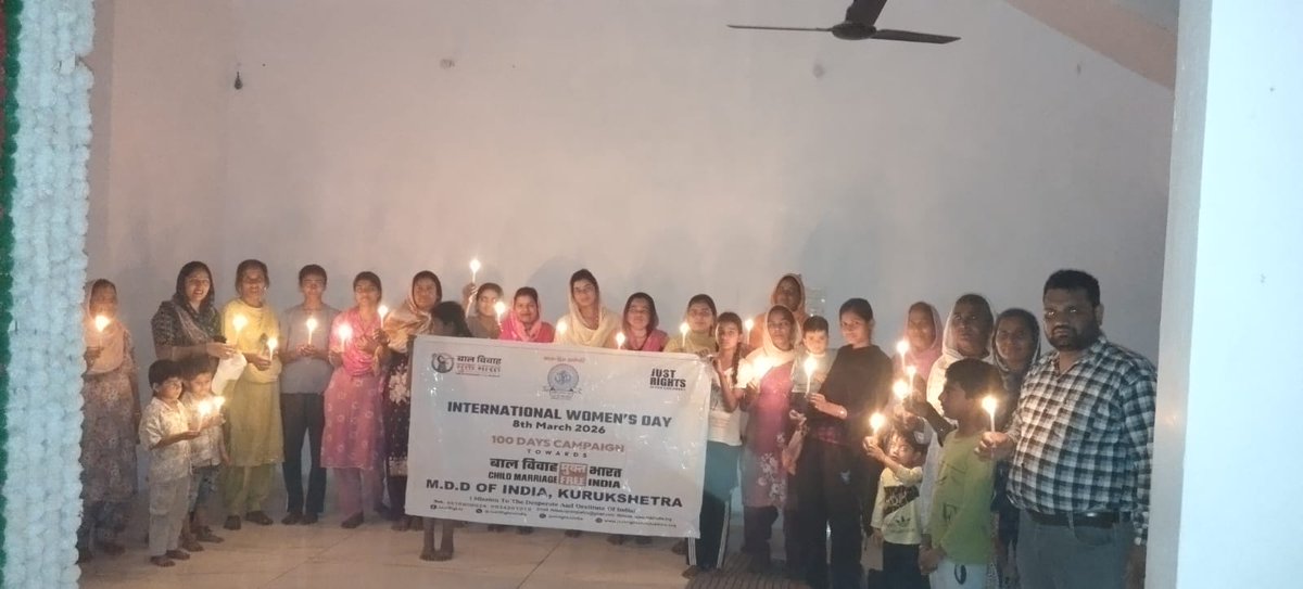 child_haryana's tweet photo. MDD OF INDIA (KURUKSHETRA) HARYANA - On International Women’s Day, Candle March event was organized to mark the completion of the #100DaysCampaign.
@narendramodi 
@Annapurna4BJP 
@MinistryWCD 
@savitrii4bjp 
@PIB_India 
@mygovindia 
@Bhuwan_Ribhu 
@NITIAayog 
@JustRightsIndia https://t.co/t524TDwXbo