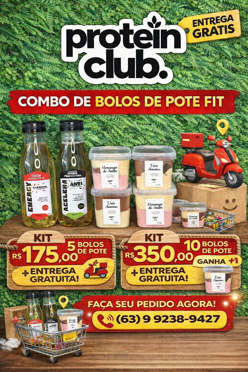 Encomende seu bolo de pote fit 😃