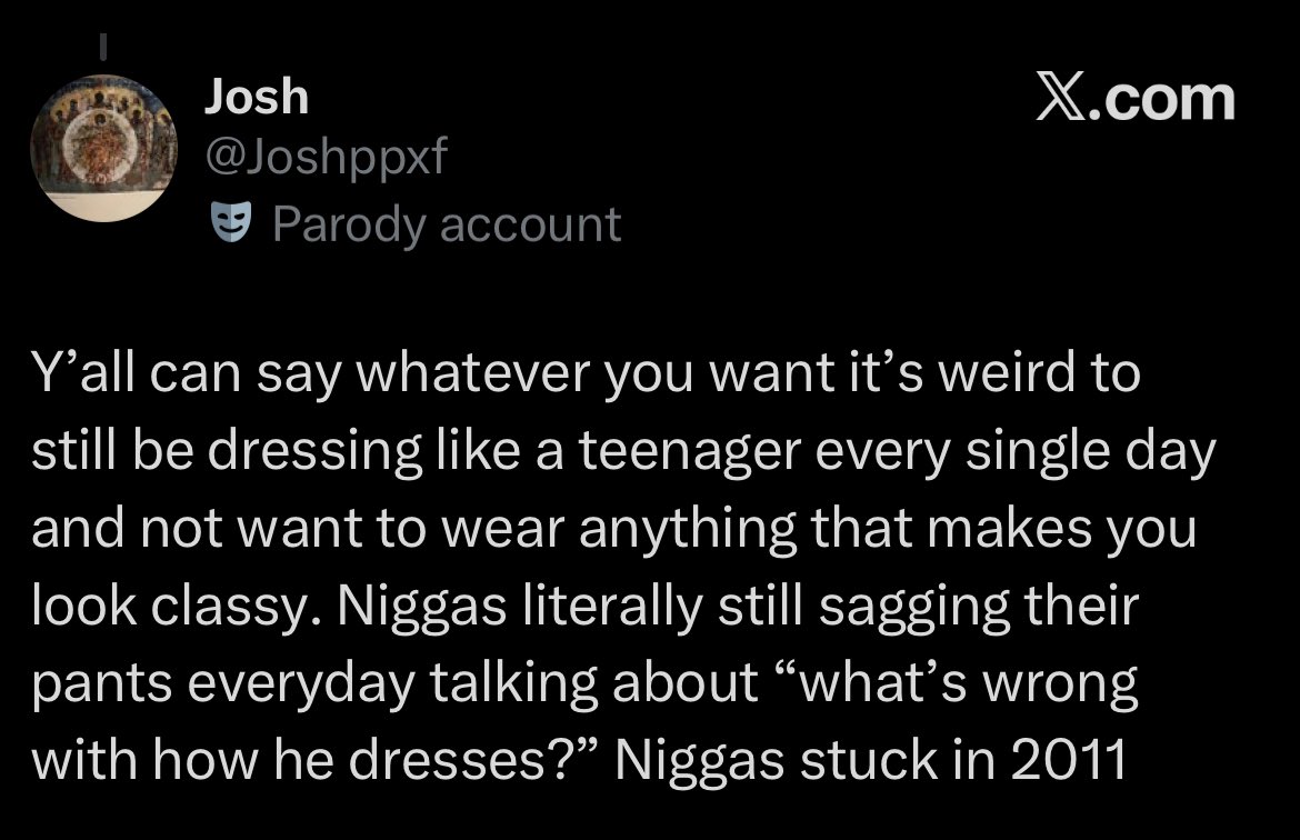 drillit05's tweet photo. @mrsaghimself @tonyy_supreme @Joshppxf @DaKidGowie Last comment than I’m out. Look at the original comment. It’s clear that his problem is how older people dress. Him telling him to move does not change his opinion on how older people dress. Which means his issue not solved. He could not see it and still make this comment. https://t.co/gBlIBgLCgl