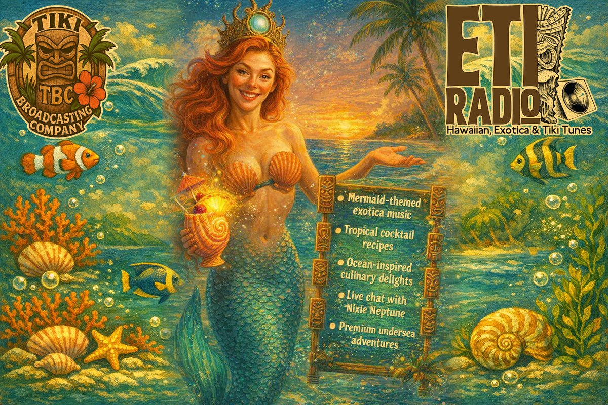 📷 Mermaid Monday with Nixie Neptune kicks off Monday, March 16th at 4:30pm Eastern — and the show lasts all evening long!
📷 Access the premium broadcast for just $5.99 — or get it FREE with an auto-recurring donation of only $5 or more.
details!
exotictikiisland.com/access-the-mer…