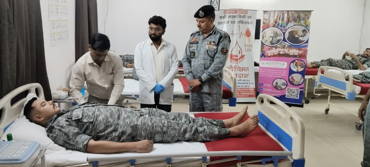vsgcrpf's tweet photo. On the 87th CRPF Raising Day,Blood Donation Camp&amp;Health Awareness Program was held at VSG Camp today,In collaboration with Astitva Foundation.Dr Seema Singh,Oncologist&amp;founder,shared vital insights on cancer awareness,stress management,regular screenings.@crpfindia @VS_WingCRPF https://t.co/WDCYbl1kus
