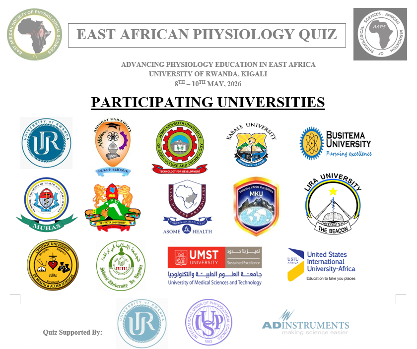 EASPS_Official's tweet photo. 14 Universities Confirm Participation in East African Physiology Quiz organized by @EASPS_Official at the @Uni_Rwanda, Kigali 

• More Universities to join before the end of March https://t.co/KKSuMBozZN