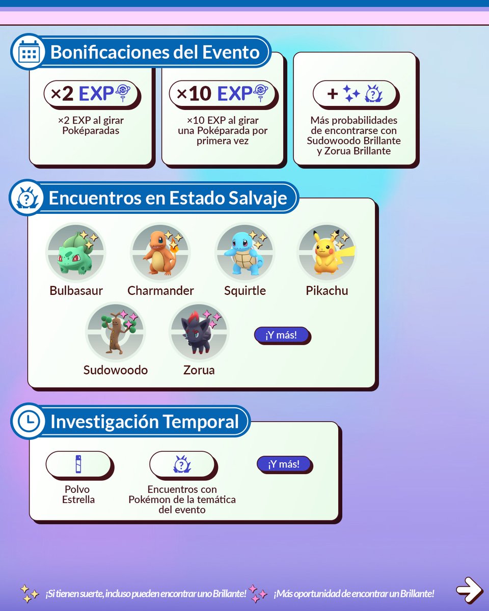 PokemonGoAppLA's tweet photo. ¡Entrenadores, mantengan los ojos bien abiertos por los nuevos Ditto con disfraz que debutan! ¡Nunca saben en qué Pokémon podrían transformarse! 👀

¡El Evento de Celebración de Pokémon Pokopia en #PokemonGO ya ha comenzado! 🎉 https://t.co/ZZ2e7XK4eo