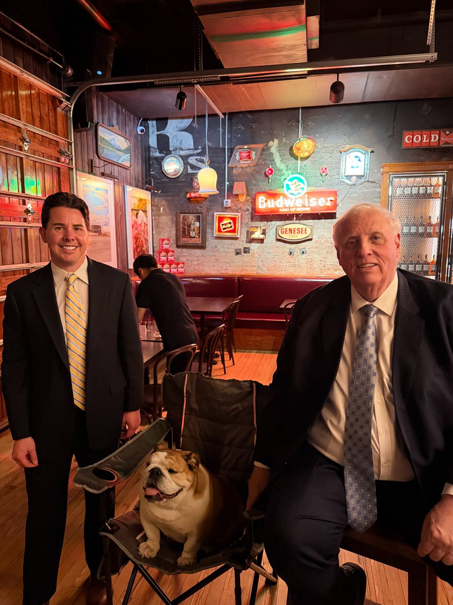BitcoinVoter's tweet photo. BVP was happy to support @JimJustice_WV &amp; Babydog last night at @PubKey DC. As a strong pro-Bitcoin voice in the Senate, he's committed to passing Clarity and tackling crypto tax reform to make BTC easier to own and spend.

And it wouldn't be a Bitcoin event without @Saylor! https://t.co/PtOuk2PL7C