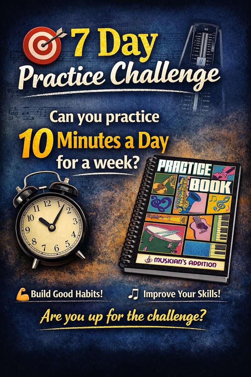 Most musicians think they need long practice sessions to improve.
But the truth is…

🎵 Consistency beats intensity.

Comment “I’m in!” if you're joining the challenge 👇

#MusicPractice #PracticeChallenge #MusicianLife #PracticeMakesProgress
