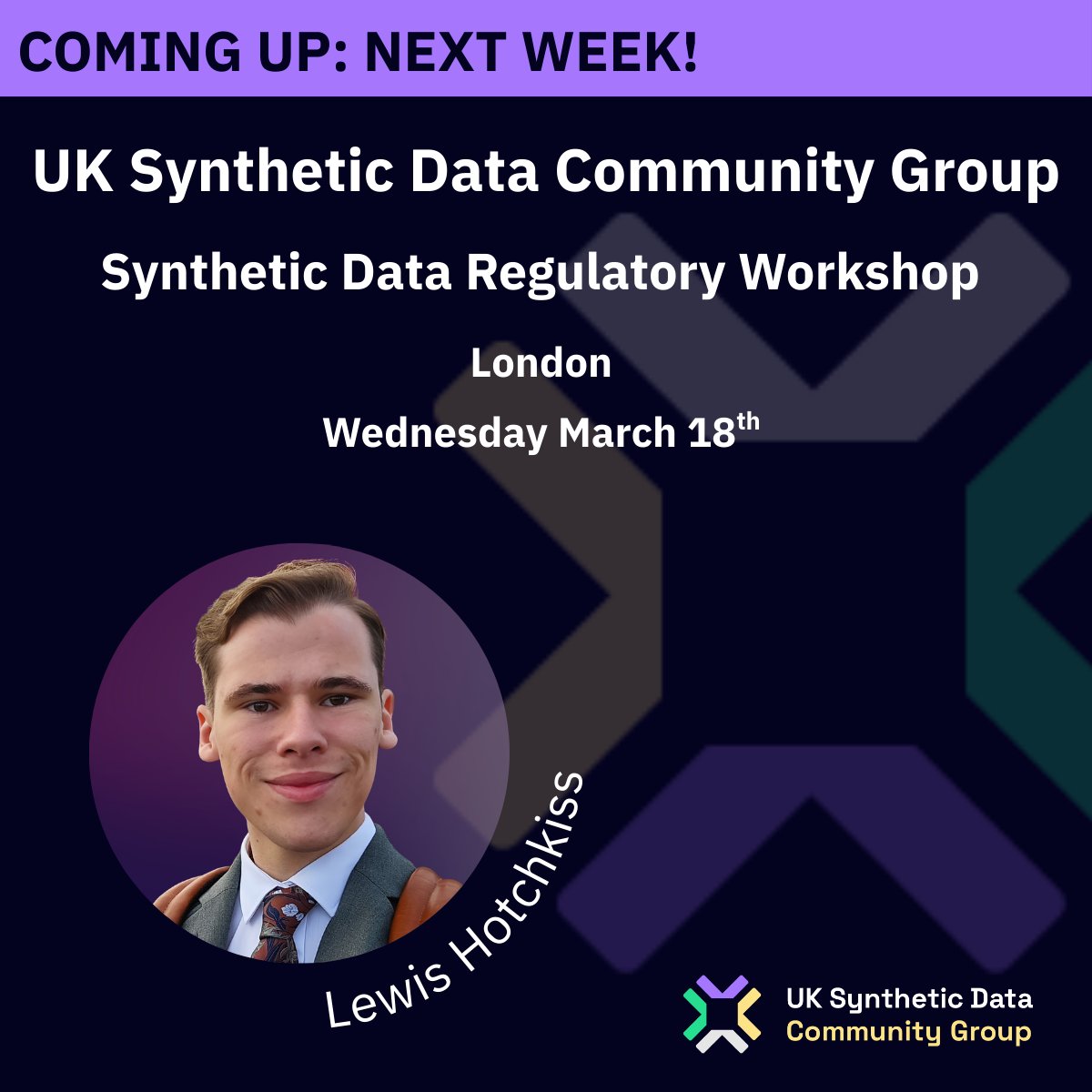 DPUKDataPortal's tweet image. Next week, the UK Synthetic Data Community Group hosts its second regulatory‑focused workshop on synthetic data under GDPR, co‑developing a disclosure risk framework. 

Lewis Hotchkiss will share insights from @DementiasUK 

#SyntheticData #GDPR #TrustedResearch