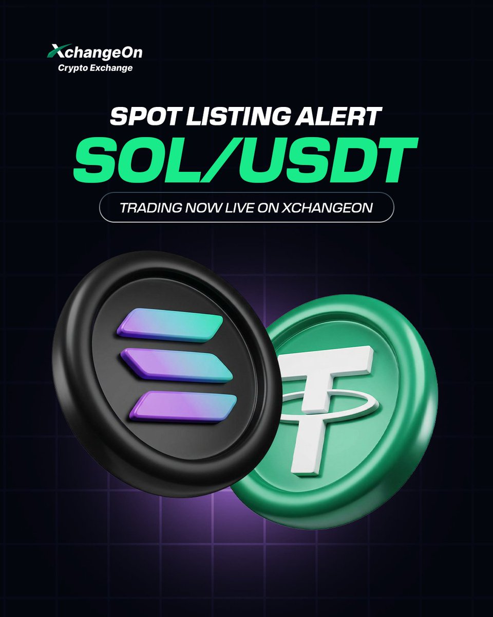 XChangeon's tweet image. 🚨 New Listing Alert
#SOL will be spot-listed on #XchangeOn 🤩

🔹 Pair: SOL/USDT

Trade now and be part of the action! 🚀
XchangeOn brings you the market at your fingertips.

#ListingAlert #SpotTrading #XchangeOnCommunity
