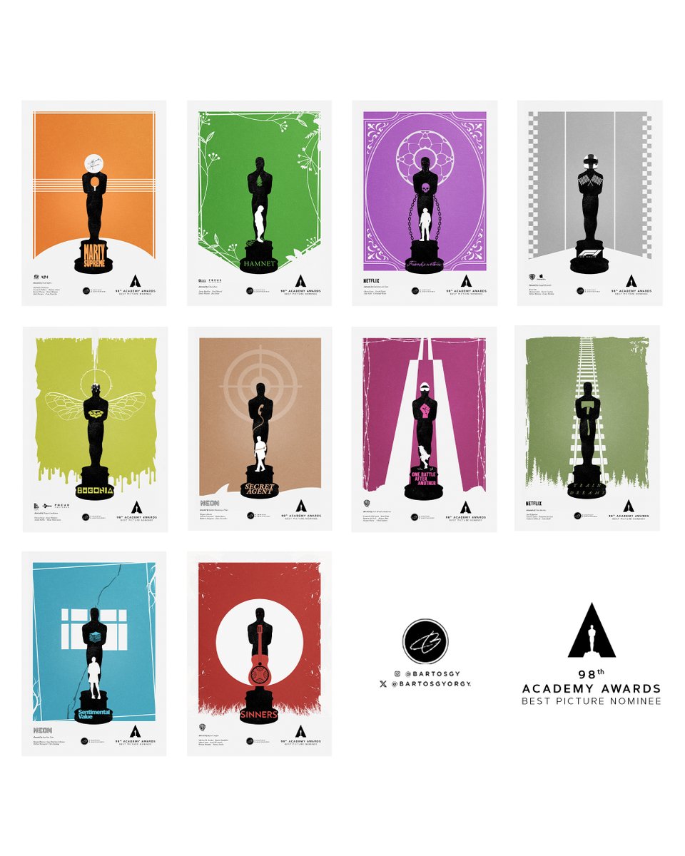 bartosgyorgy's tweet photo. #Oscars2026 Best Picture Posters https://t.co/rFDNVFT100