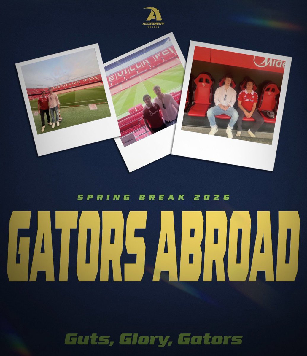 Spring break last week gave some of your Gators the opportunity to check in with their teammates studying abroad! 🌎 

Ben Keefer headed to Seville, Spain to catch up with Jose ‘Totti’ Cifuentes where they had the chance to tour Ramon Sanchez-Pizjuan Stadium, home of Sevilla FC!