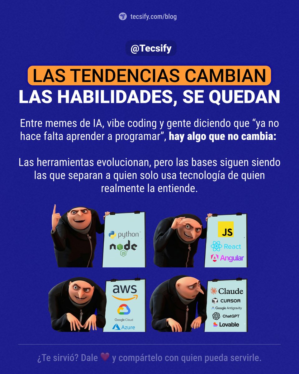 tecsify's tweet photo. Las tendencias cambian, las habilidades se quedan.  

¿Cuál de estos lenguajes te gustaría aprender o dominar este año?  

Compártelo con alguien que esté empezando en programación 🚀 #Tecsify https://t.co/f7rs8ptFen