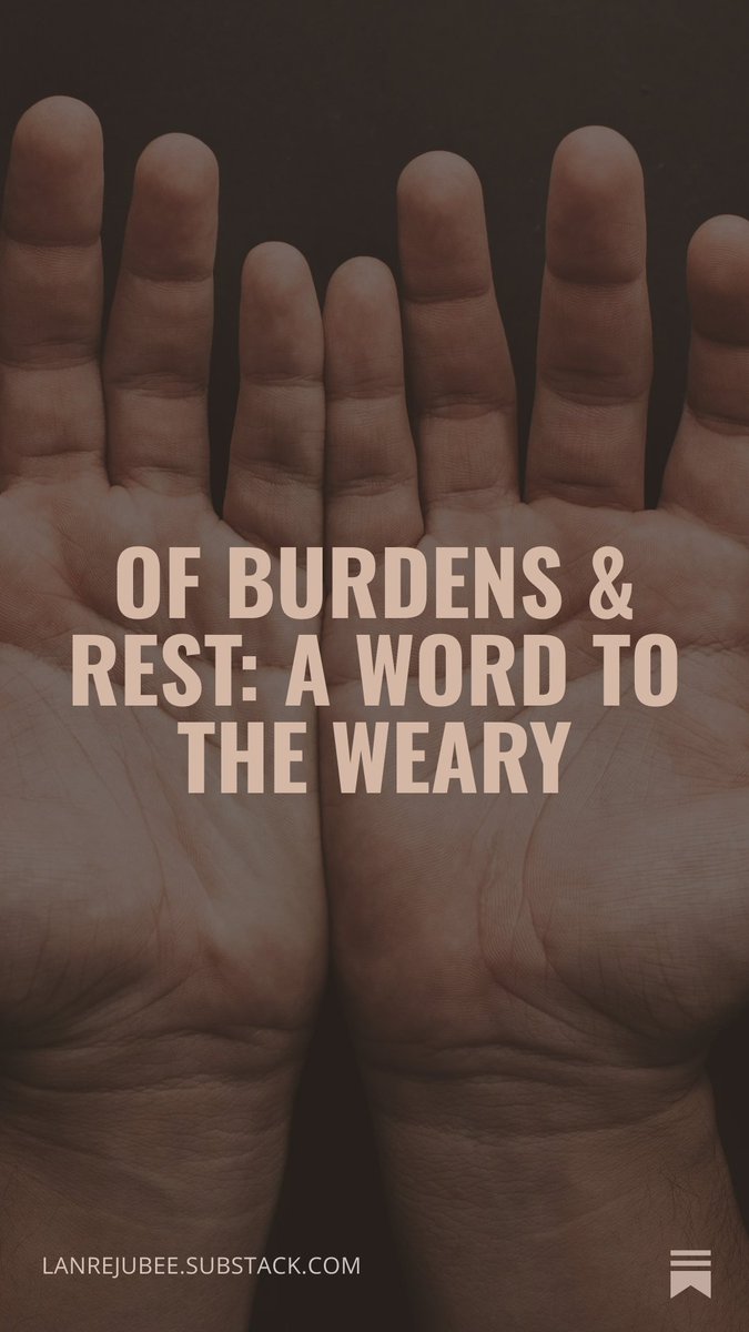 On the Sabbath:
The Sabbath was a day before it was a principle, and a principle before it was a Person. But it was always moving in one direction: toward Someone who would say, come to Me, and mean it as the final word on the subject.

open.substack.com/pub/lanrejubee…