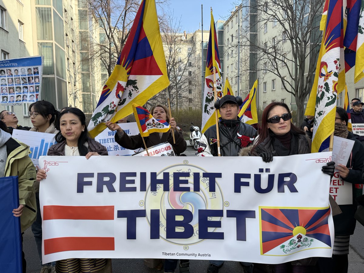 Today 10/3/2026 Tibetan 67th uprising day infront of Vienna Chinese embassy peace demonstration.# no human rights in Tibet#
Free Tibet.