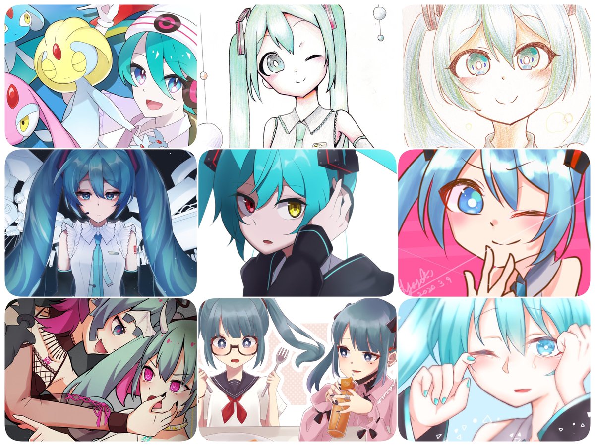 ▷from:<a href="/m0yassh1/">m0ya🍎</a> #ミクの日

全部同じ人が描いてると認識してもらえるのか
多分上手くなってるとは思います
