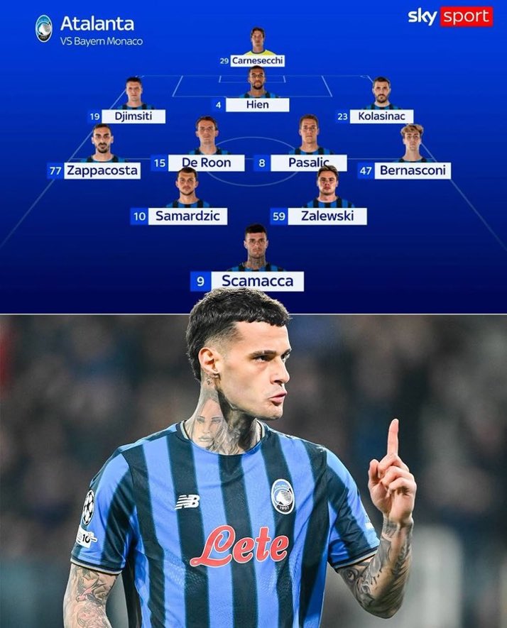 Azuri99's tweet image. حسب السكاي 🚨🚨 : 

تشكيلة أتالانتا المتوقعة لقمة الليلة أمام بايرن ميونيخ

#UC