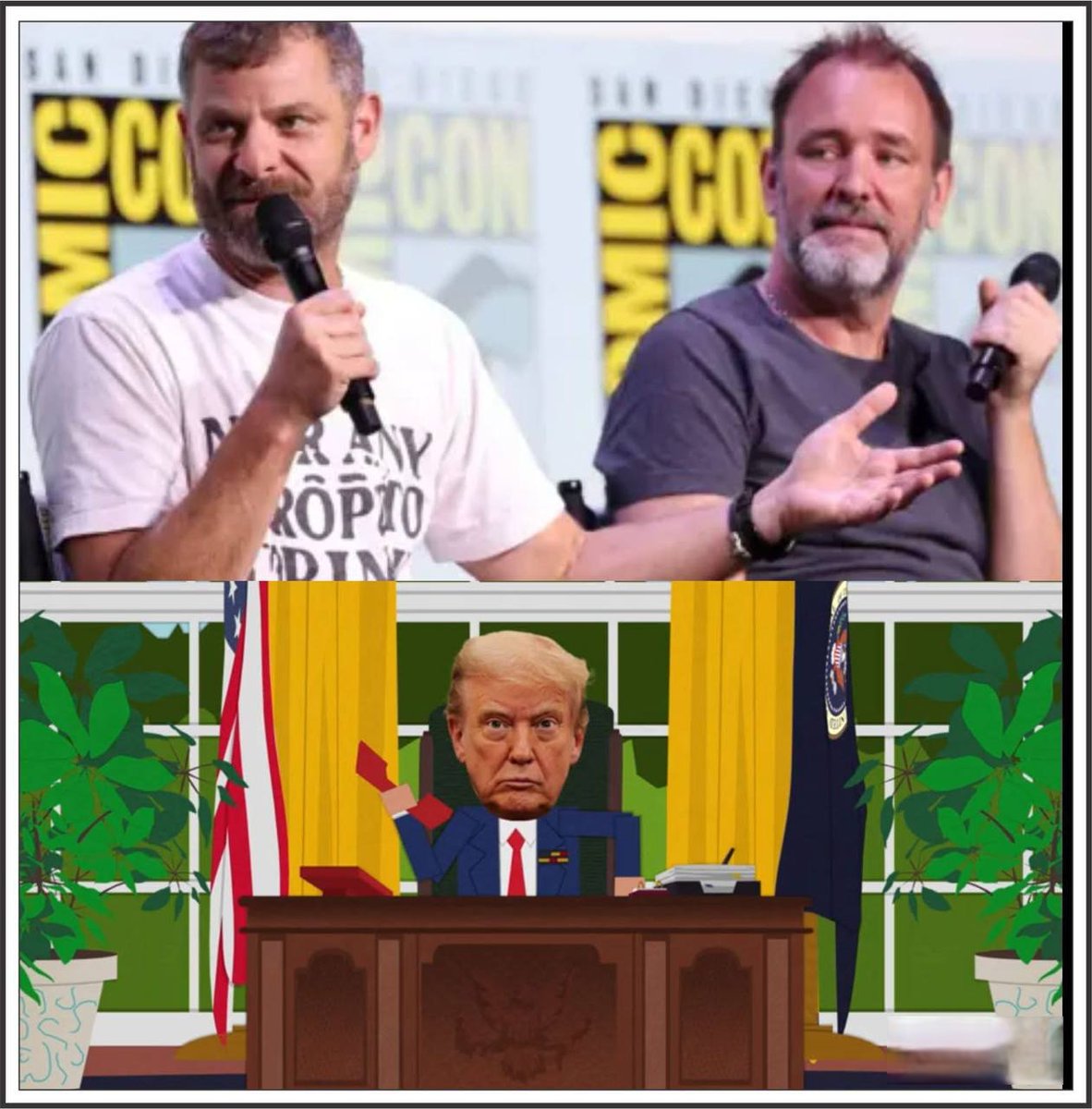 🚨SOUTH PARK CREATORS GROVELING AT TRUMP'S FEET IN SHOCKING APOLOGY!

🔗 t.me/+L1alTUQQkD04O…

Matt Stone and Trey Parker ADMIT They SLANDERED The Donald with DISGUSTING EPSTEIN LIES – "The Files EXONERATE Him, We Went WAY TOO FAR!" – Now Facing a BRUTAL $1 BILLION LAWSUIT