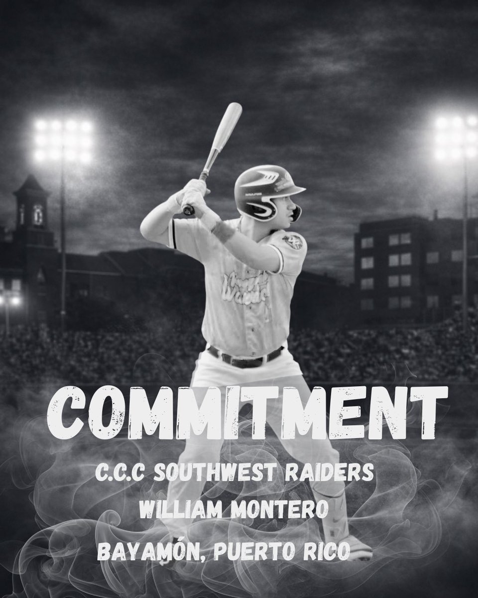 SW_Raidersbase's tweet photo. Welcome to Raider Nation. ⚾

The C.C.C Southwest Raiders are proud to announce the commitment of

William Montero
📍 Bayamón, Puerto Rico

#RaidersBaseball #RaiderNation #JucoBaseball #CollegeBaseball #Recruiting https://t.co/VRH3m54fIk