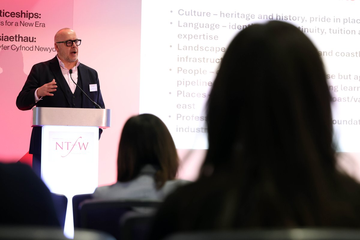 NTFWwbl's tweet photo. Thank you to our Associate Sponsor @cityandguilds

Patrick Craven sharing insights on partnerships, collaboration and upskilling. Their commitment to skills development plays a key role in strengthening Wales’ workforce.

 #NTFWConference2026 https://t.co/FCahfoSa2v