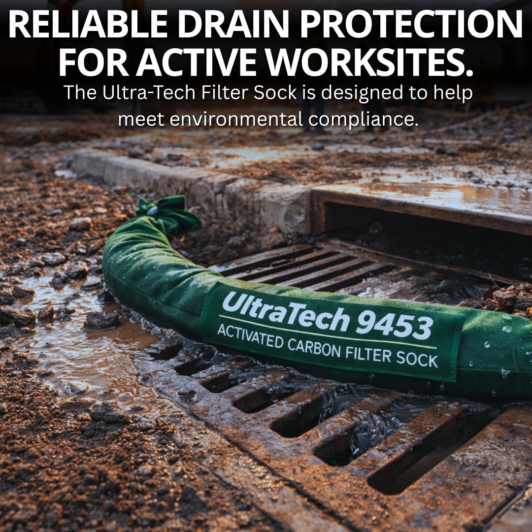 The UltraTech 9453 Ultra-Filter Sock is designed to control stormwater runoff before it reaches drains, downspouts, and ditches. 

Activated carbon medium removes pollutants, odors, and more for effective site management.

Click here for more: na2.hubs.ly/H045Tyd0

#ultratech