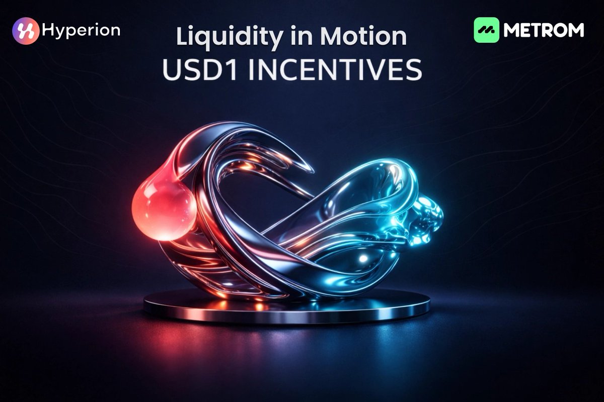 hyperion_xyz's tweet photo. USD1 incentives now live through @metromxyz

The difference: TVL-based rewards designed to incentivize deeper liquidity on Hyperion

How it works:
• Provide liquidity to the USD1–USDC pool on Hyperion
• Earn rewards based on your TVL contribution
• Direct distribution, no staking required

⏳ Campaign runs until April 10, 17:00 UTC

More efficient. More sustainable

Provide liquidity → https://t.co/iLnNTdb4Cl