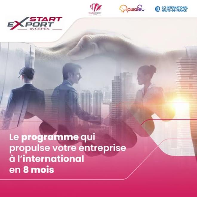 TapNewsAgency's tweet photo. #Tunisia: The "Start Export by #CEPEX" programme has been launched, with support from the Qawafel project funded by @AFD_en & implemented by Expertise #France, offering tailored coaching, expert workshops & "Go to Market" missions to #Senegal, #Kenya & #Mauritania. #TAP_En https://t.co/4mFZuAmkHV