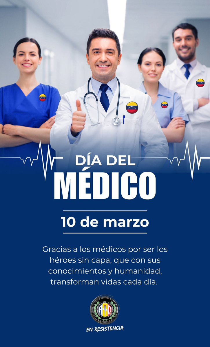¡Feliz Día del Médico!🩺

​Desde <a href="/ADemocratica/">Acción Democrática</a> en Resistencia Nueva Esparta, saludamos a esos héroes de bata blanca que, con mística y entrega, cuidan la salud de nuestro pueblo.

Gracias por ser esperanza en tiempos de desafío. ¡Honor a quienes salvan vidas!🙌