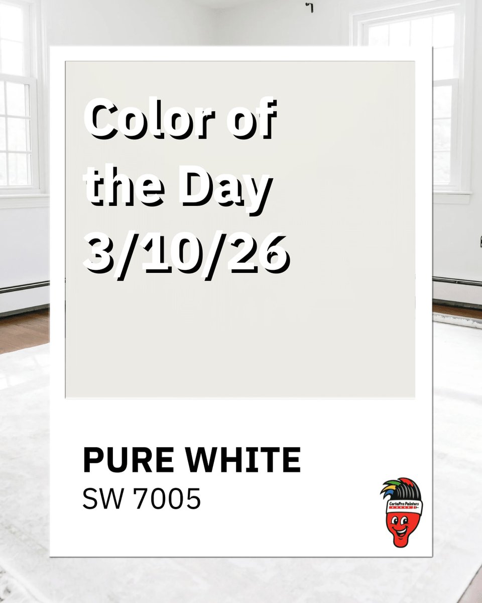 CertaPro_'s tweet image. Bristles says:
“Clean, classic, and always in style.”
#ColorOfTheDay #BristlesSays #PureWhite #SherwinWilliams #CertaProPainters #ColumbusOH #InteriorPainting #ExteriorPainting #ColumbusHomes #ProfessionalPainters #WhitePaint #HomeRefresh