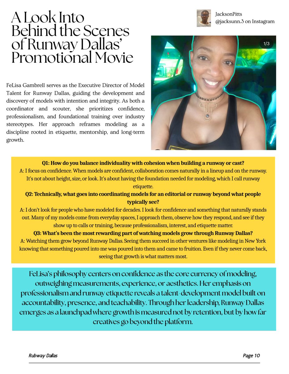 Runway_Dallas's tweet photo. Exciting news! A feature article on Felisa Gambrell, Executive Director of Model &amp; Talent Development is now available, highlighting her passion, professionalism &amp; impact within Runway Dallas. Explore her journey.
By RWD Editor Jackson Pitts
Check here 👉https://t.co/MrE7b0clf4👈 https://t.co/6xsX5P9MoM