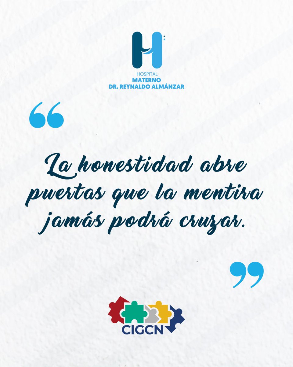 🙌La honestidad construye confianza, fortalece relaciones y genera entornos transparentes.

🏥En el HMRA promovemos la transparencia en cada proceso y la claridad en cada orientación, fortaleciendo el vínculo de confianza con nuestras usuarias y sus familias.

#Integridad #HMRA
