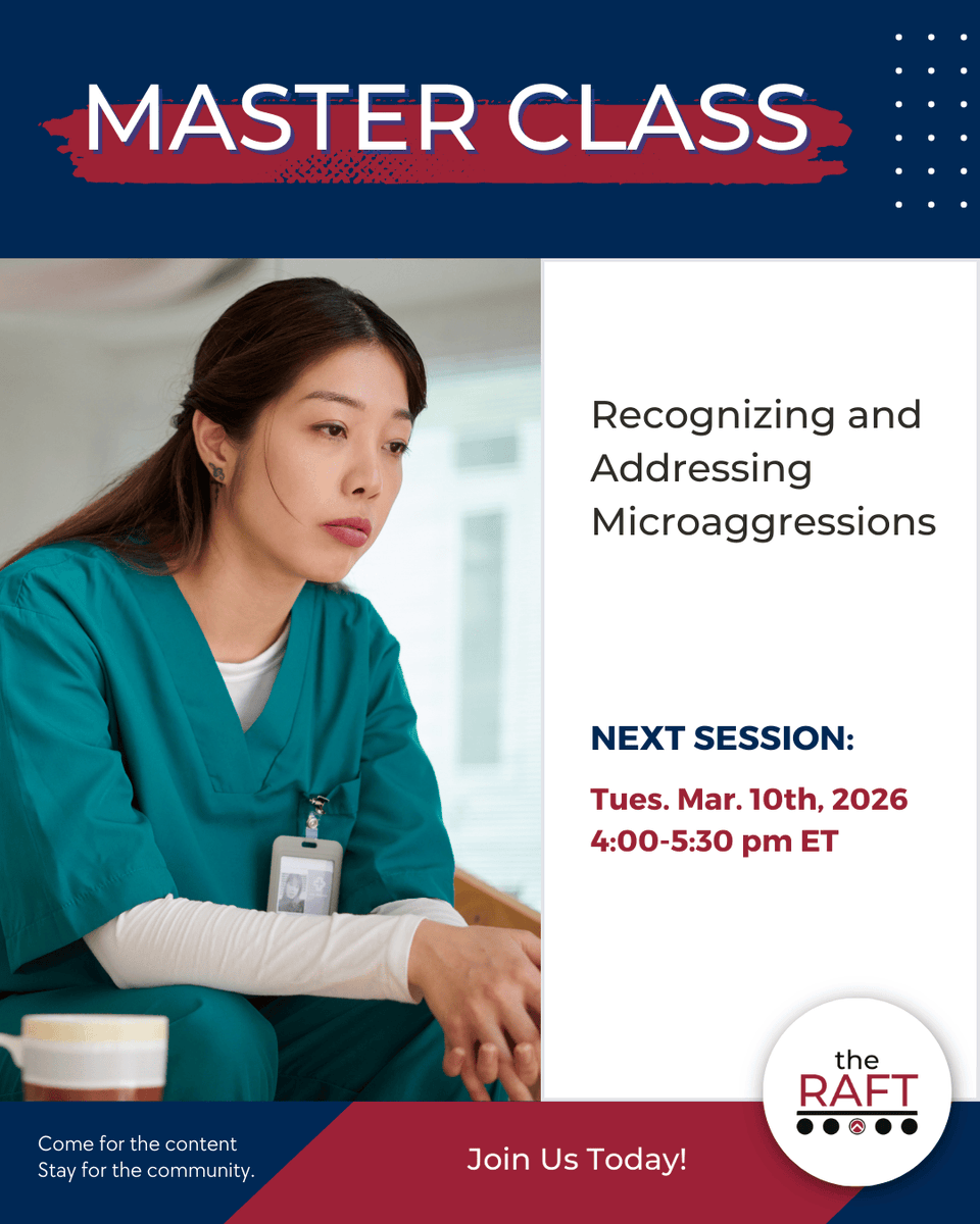 PEAKMD's tweet image. Join us for an in-person Master Class - we will discuss "Recognizing and Addressing Microaggressions".
Session is live on Zoom today, March 10th, at 4 pm ET.

PS - Not a member of The Raft yet? Sign up here: cstu.io/daf514

#AlliesInMedicine #EffectiveCommunication
