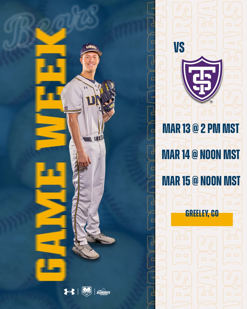 𝐈𝐭'𝐬 𝐭𝐢𝐦𝐞 𝐟𝐨𝐫 𝐭𝐡𝐞 𝐁𝐞𝐚𝐫𝐬 𝐭𝐨 𝐜𝐨𝐦𝐞 𝐡𝐨𝐦𝐞 🏠

🆚 St. Thomas
📆 Mar. 13-15
🏟️ Jackson Field
📍 Greeley, Colo.

#BearCountry