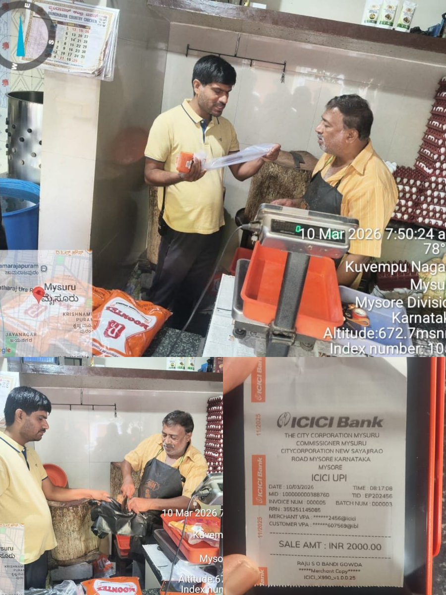 mysurucitycorp's tweet photo. ದಿನಾಂಕ:10-03-2026 ರಂದು ಮೈಸೂರು ಮನಹಾನಗರ ಪಾಲಿಕೆಯ ವಲಯ ಕಚೇರಿ-02ರ ವ್ಯಾಪ್ತಿಯಲ್ಲಿ ಬರುವ ವಾರ್ಡ್ ನಂ. 48ರಲ್ಲಿ ಪ್ಲಾಸ್ಟಿಕ್ ಬಳಸುತ್ತಿರುವ ಅಂಗಡಿಗೆ ಭೇಟಿ ನೀಡಿ 2000/- ದಂಡ ವಿಧಿಸಲಾಗಿದೆ. ಈ ಸಂದರ್ಭದಲ್ಲಿ ಆರೋಗ್ಯ ನಿರೀಕ್ಷಕರಾದ ಶ್ರೀ ಪ್ರವೀಣ್ ಹಾಗೂ ಇತರರು ಉಪಸ್ಥಿತರಿದ್ದರು.
#plasticfreecity
#cleanmysuru https://t.co/IvadWRVwSU