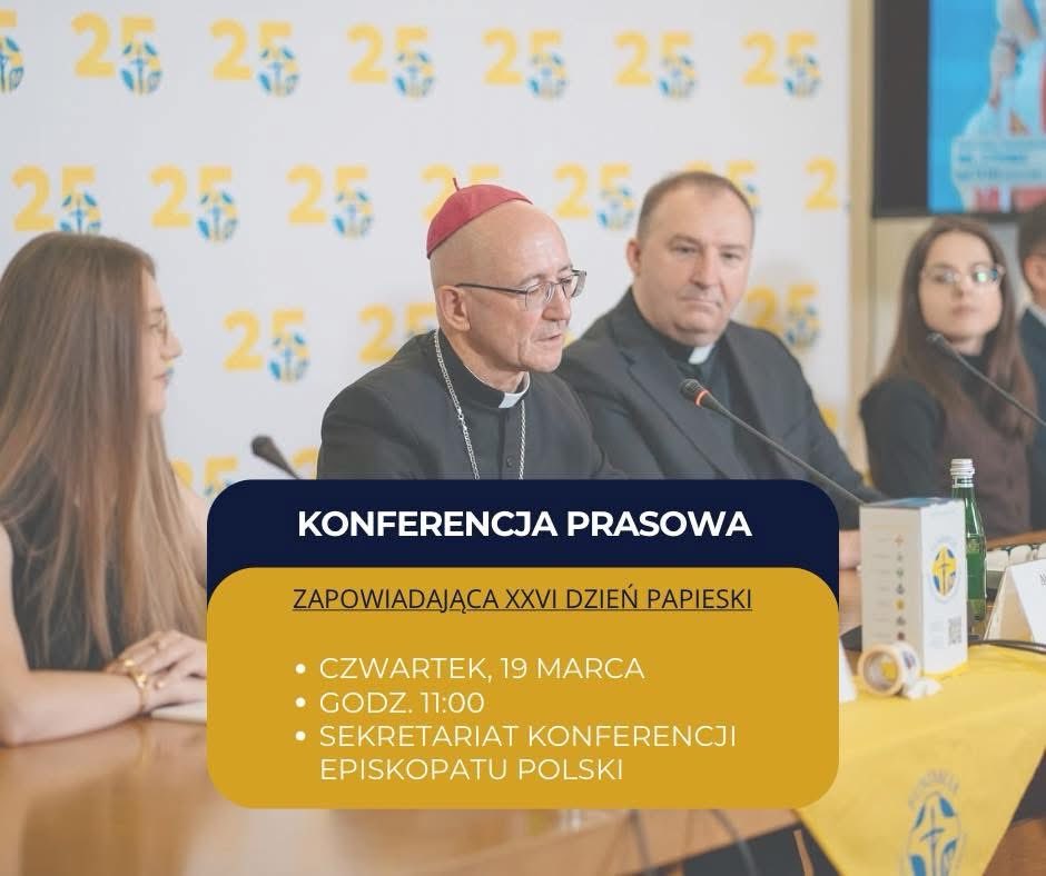 DzieloPL's tweet photo. ‼️ Uwaga #MEDIA!  
W czwartek, 19 marca, o godz. 11:00 w sekretariacie @EpiskopatNews odbędzie się konferencja prasowa, zapowiadająca 26. Dzień Papieski. Z udziałem @AbpGalbas. Szczegóły i akredytacje na https://t.co/9Q7K0oO34u https://t.co/bdQpFokjvT