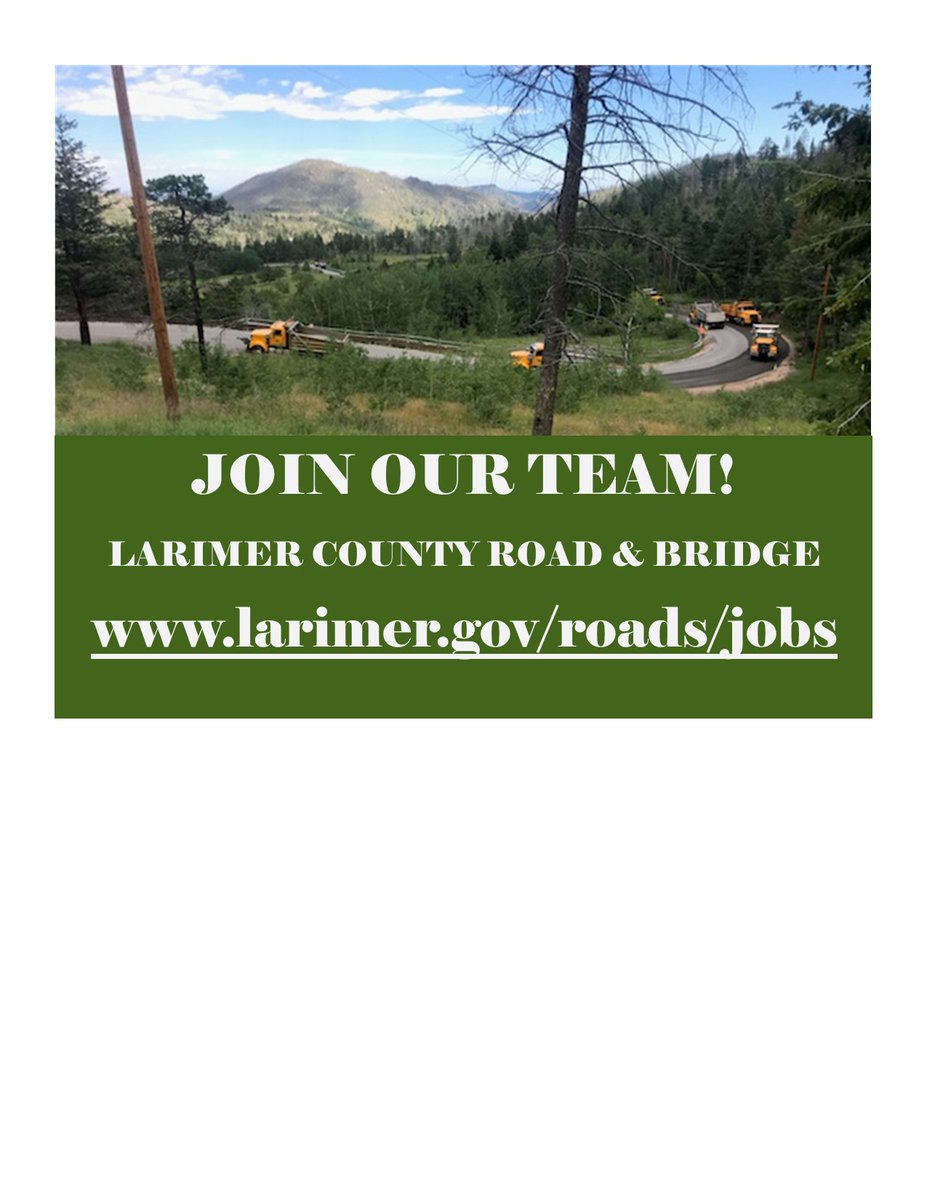 LarimerRAB's tweet photo. Gain valuable experience in the road maintenance industry this summer with seasonal work opportunities! https://t.co/d2qUuydUZ3 https://t.co/A8k5gwpvEv